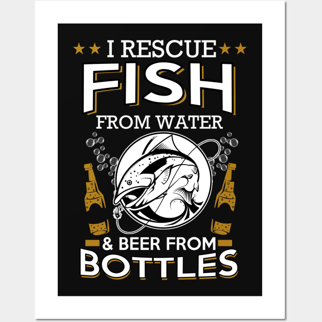 Rescue Fish & Beer Wall Art by mooby21